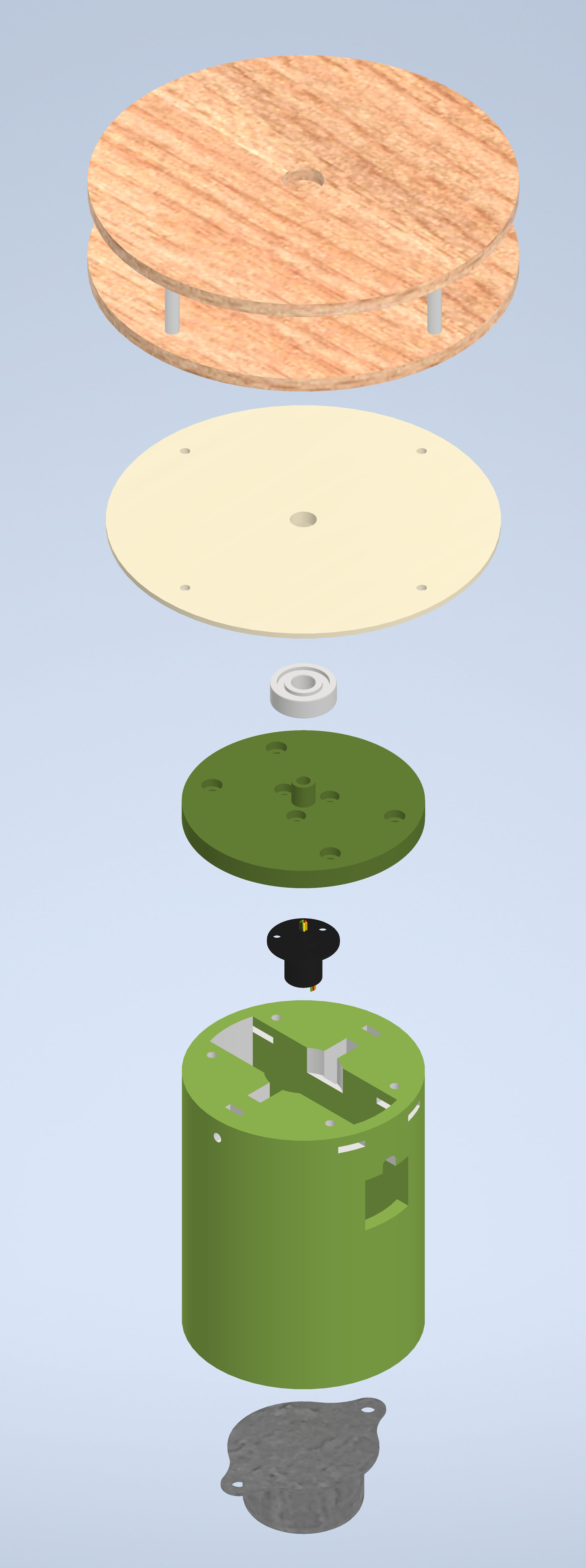 Exploded view – Planet + satellite assembly